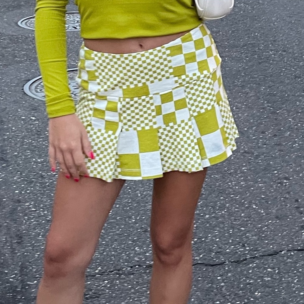 green and white skirt only worn once